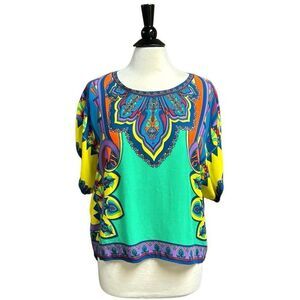 Billy by Flying Tomato Women’s Multi Short Sleeve Top Size Large